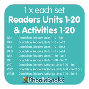 Decodable Books: Dandelion Readers 1-20 Classroom Bundle