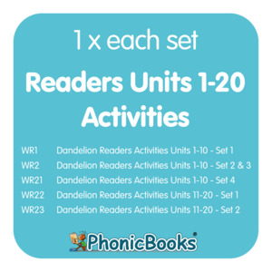 Decodable Books: Dandelion Readers Activities Units 1-20 Bundle