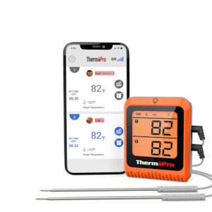 Meat Thermometers: ThermoPro TP-25H2 Smart Bluetooth Meat Thermometer with Dual Probe