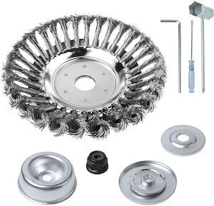 Gardening: Heavy Duty Wire Brush Weed Eater Kit 20cm 8pcs Steel Wire Brush Cutter Trimmer