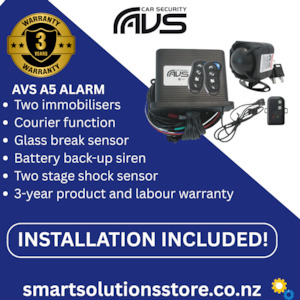 Car Alarms And Security: AVS Car Alarm With Installation AVS A5 AS/NZS STANDARDS CERTIFIED ALARM/IMMOBILISER