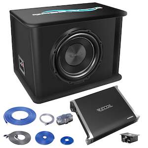 Car Subwoofers: Recoil RS10K Single 10inch� Complete Subwoofer and Amplifier Bass Package 4AWG Wiring Kit
