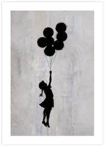 Girl Flying with Balloons