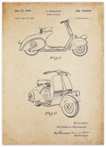 Patent Art: Vespa Patent Vintage
