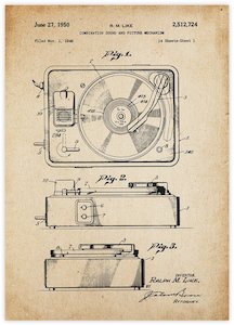 Patent Art: Record Player Patent Vintage