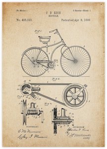 Patent Art: Bicycle Patent Vintage