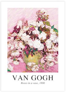 Vincent Van Gogh: Vase with Pink Roses