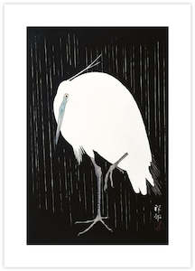 Egret in the Rain