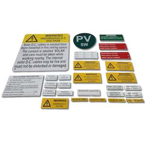 Solar PV Label Kit Deluxe