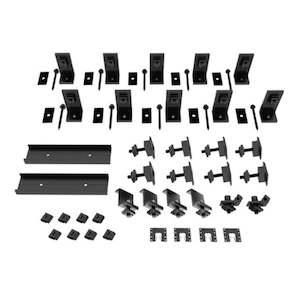 Pv Racking: Kit for SolarRoof Tin Roof for use with ECO-Rails for 4 panels with 30mm clamps, Black Anodized