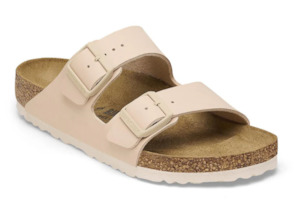 SANDAL: BIRKENSTOCK ARIZONA BIRKO FLOR (REGULAR) NEW BEIGE