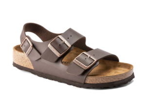 Birkenstock Shoes: BIRKENSTOCK MILANO BIRKO FLOR (REGULAR) DARK BROWN
