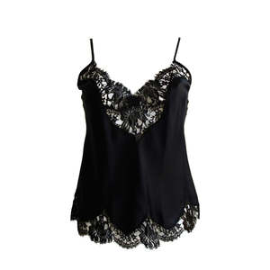 All Essentials: Black Silk & Lace Camisole