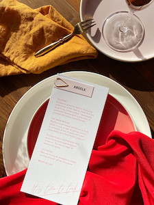 Hattie: Stacey Menu with Guest Tag