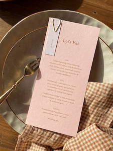 Rosalie Menu with Guest Tag