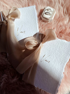 *Limited Edition* Gold Foiled Vow Book Set - Blush