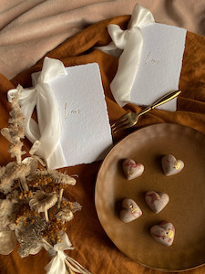 On The Day: Gold Foiled Vow Book Set - Handmade Paper