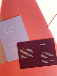 Wedding Stationery Packages: Jessica Invitation + Details Card Package