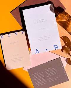 Wedding Stationery Packages: Alice Invitation + Details Card Package