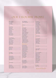 Tess Seating Plan Sign