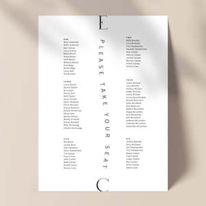 Marilyn Seating Plan Sign