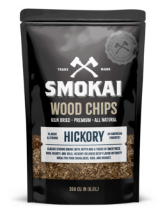 Smoking Wood: Premium Hickory Wood Chips 6L (366 cu in)