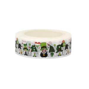 Journaling Accessories: Washi Tape – ‘St. Patrick’s Day’ Gnomes (10m roll)