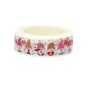 Journaling Accessories: Washi Tape – ‘V-Day’ Gnomes (10m roll)