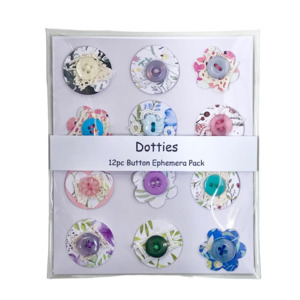 Button Ephemera Pack – ‘Dotties’ – (12 pieces)