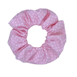 The Hair Edit: Large Scrunchie – ‘Pink Polkadots’