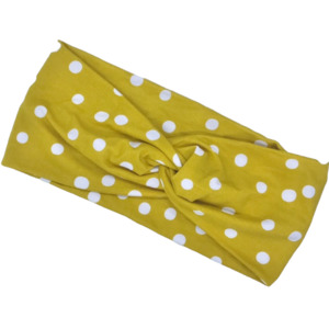 Twisted Headband ‘Dotty Mustard’