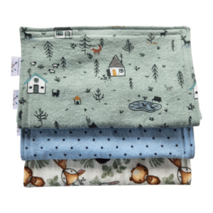 Hello Little One: Flannelette Burp Cloth (set of 3) – ‘Backyard Bliss’