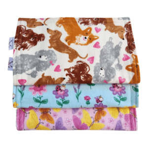Hello Little One: Flannelette Burp Cloth (set of 3) – ‘Doggy Love’