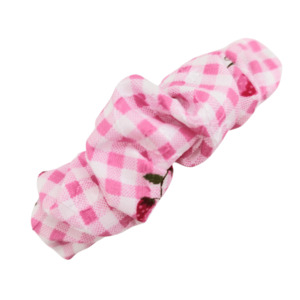 Scrunchie Hair Clips: Scrunchie Hair Clip – ‘Strawberry Gingham’
