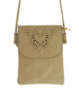 Shoulder Bags: Layla butterfly cutout bag TAUPE