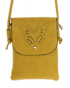 Shoulder Bags: Layla butterfly cutout bag CHARTREUSE
