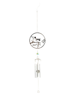 Silver Wren Chime with Crystal