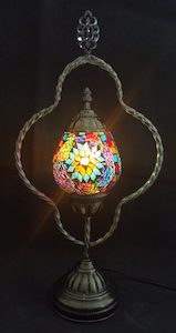 Turkish Lamps: Metal Framed Turkish Mosaic Lamp