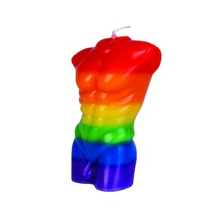 Candles Accessories: Male Body Candle Rainbow Pride