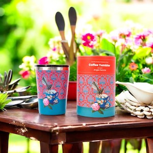 Travel Mugs: NZ Double Walled S/S Tumbler - 'Nuture' Fantail