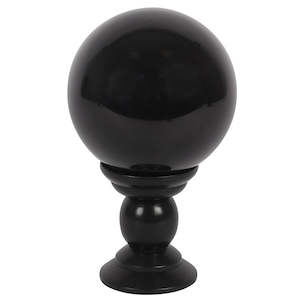 Sale: Black Large Crystal Ball on Wooden Stand