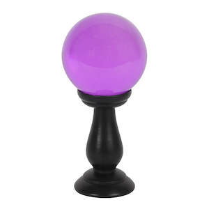 Crystal Balls: Purple Small Crystal Ball on Wooden Stand
