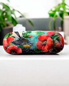 Glasses Cases: Hibiscus Flower & Fantail Birds Glasses Case