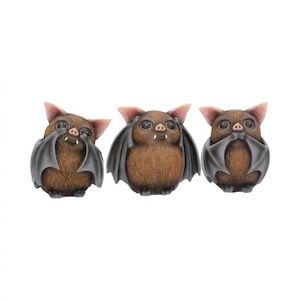 See Hear Speak No Evil: Three Wise Bats SEE, HEAR & SPEAK NO EVIL