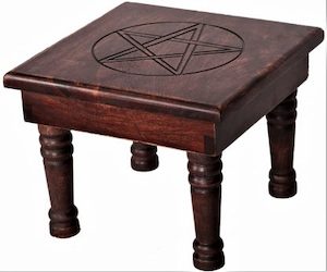 Altar Tables: Altar Table Pentacle Dark mango wood