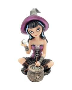 Witch Figurine With Crystal Ball