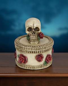 Skulls: Skull on Trinket Box with Roses