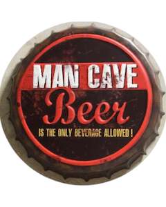 Wall Art: Mancave Beer Bottle Top Sign