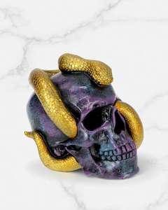 Wicca Pagan: Purple Marble Skull w/Snk