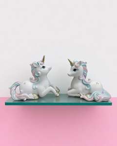 Unicorns Pegasus Horses: Pastel Sitting Unicorn ( set of 2 )